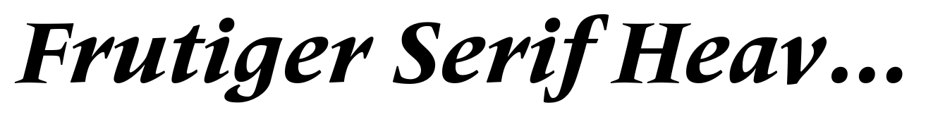 Frutiger Serif Heavy Italic